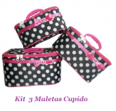 CONJUNTO C/ 3 MALETAS CUPIDO 1E9AE4preta