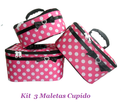 CONJUNTO C/ 3 MALETAS CUPIDO 1E9BD7rosa