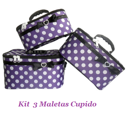 CONJUNTO C/ 3 MALETAS CUPIDO 1E9BD7roxa